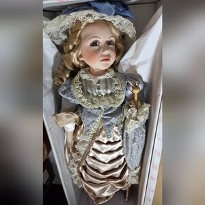 New In The Box Delton Product Corp 29" Doll with the box and a stand